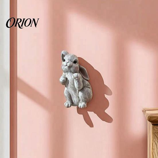 Nail Free Key Holders Easter Rabbit Cartoon Sticky Hook, Resin Adhesive Wall Hanger, Small Item Organizers Bunny Decorative Storage Hook for