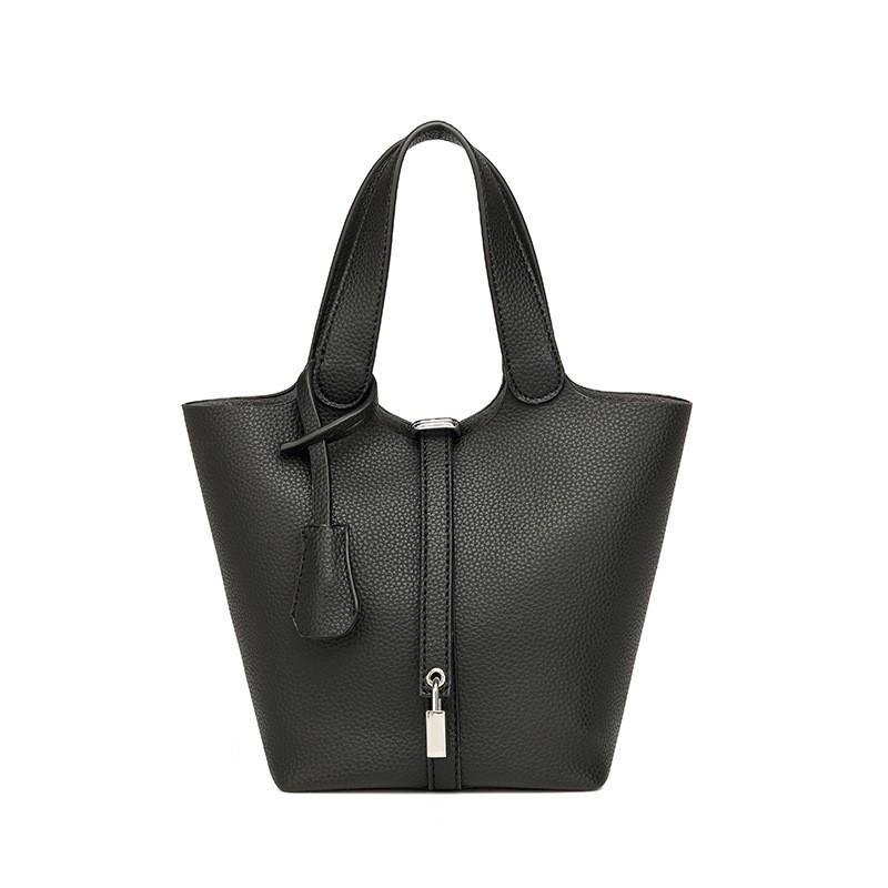 2024 Women's Lychee Pattern Bucket Bag - Versatile, Fashionable Shoulder & Messenger Bag for Moms and Commuters