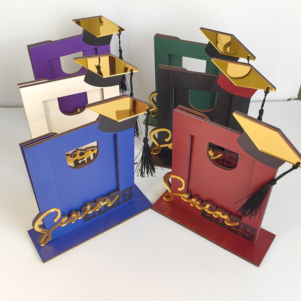 Třírozměrné promoce 2025 Dřevěné sváteční dekorace Ozdoby Dárky k promoci