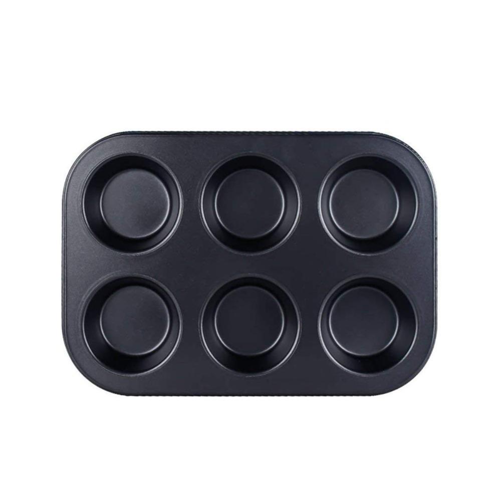 Carbon Steel Cupcake Pan 6/12 Cavity Cake Mold High-quality Baking Pan Afternoon Tea 6-Cavity