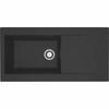 Stradour Single Bowl Sink with Drainer Undermount Resin Sink Black