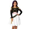 Children's Adult Casual Daily Dress Cute Cartoon Print Long Sleeve Dance Costume Princess Dress