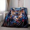1pc Owl Feather Print Blanket - Lightweight Flannel Fleece with Digital Printing, Soft Warm for Sofa, Travel, Camping, Office yy251018329