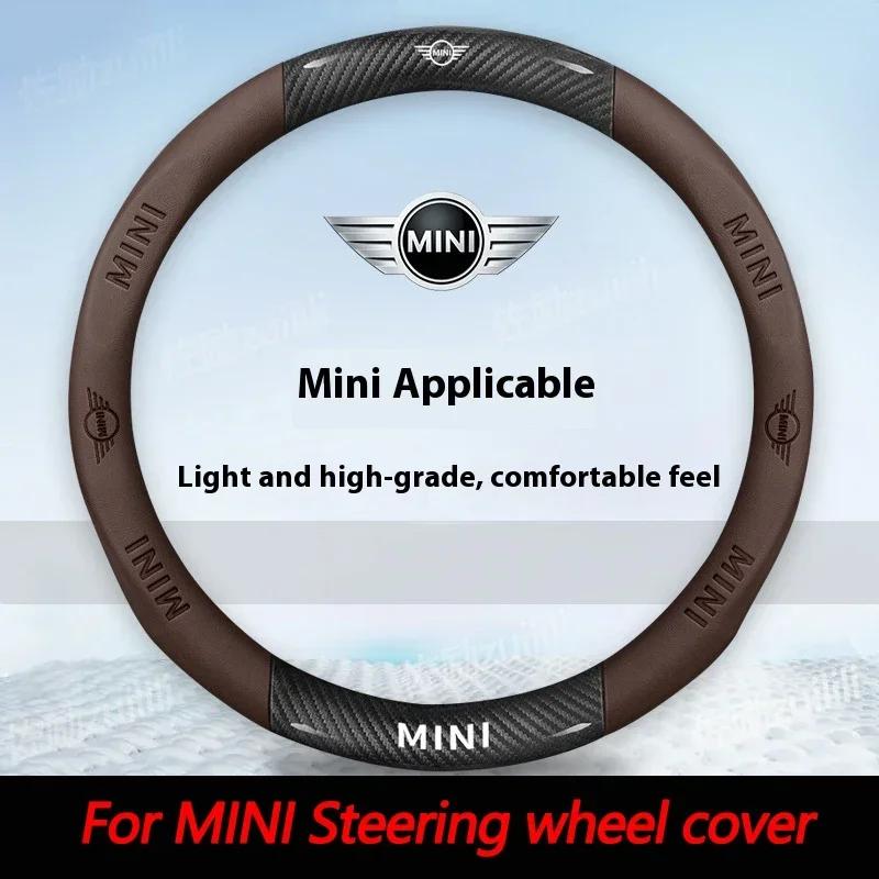 Pro BMW MINI JWC R54 R55 R56 R60 F54 F55 F56 F57 John Cooper S Clubman Countryman Auto Carbonové vlákno Kožený potah volantu