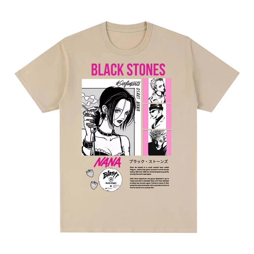 Anime Nana Osaki Černé kameny grafika Bavlna Y2k Tričko dámské Pánské Letní prodyšné Japonská Manga unisex Krátký rukáv
