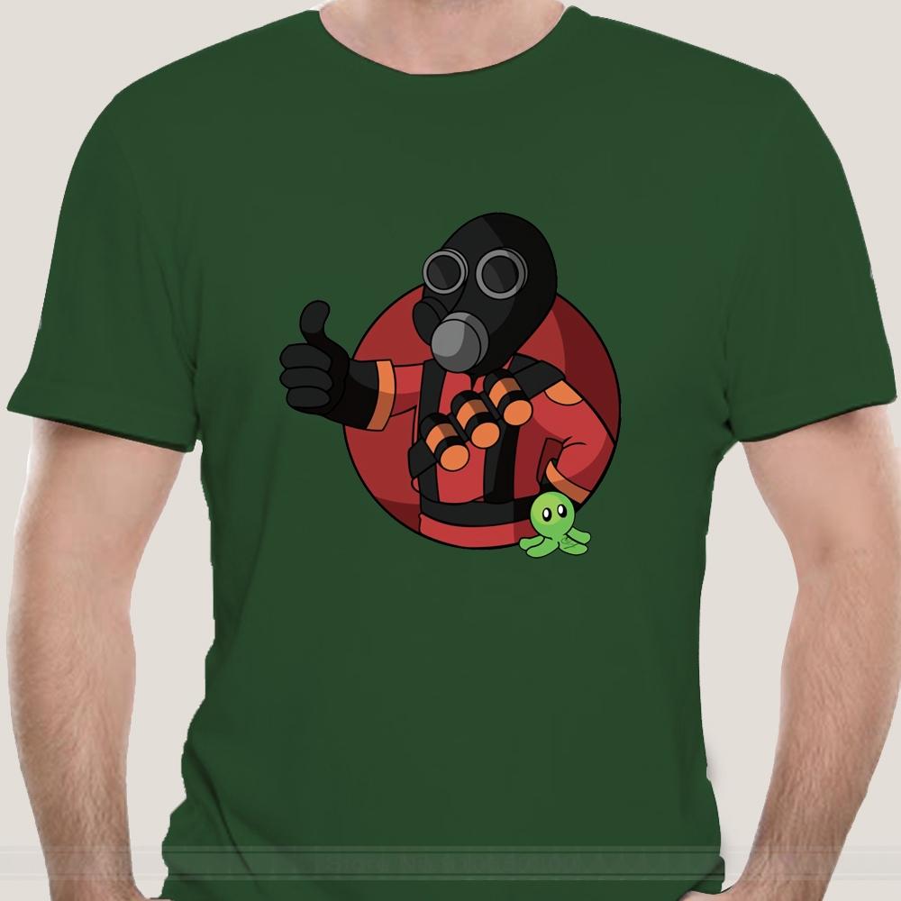 Unique Red Pyro Team Fortress Tshirts For Unisex Cotton T Shirts Tf2 Engineer Game Soldier Short Sleeve Tee Shirt Summer