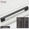 128mm Home Hotel Italian Aluminium Alloy Black Color Furniture Handles Drawer Kitchen Cabinet Bookcase Hardware Cabinet Pulls