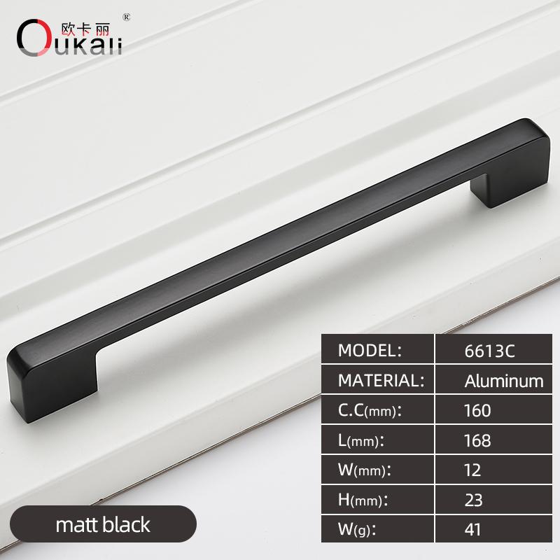 128mm Home Hotel Italian Aluminium Alloy Black Color Furniture Handles Drawer Kitchen Cabinet Bookcase Hardware Cabinet Pulls