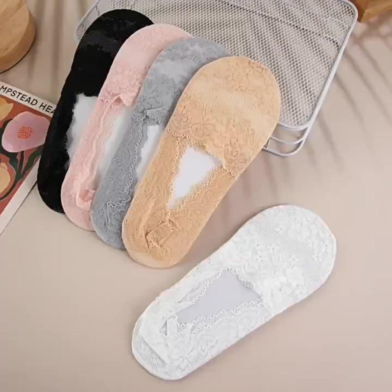 Women Socks Thin Breathable Silicone Non-slip Invisible Lace No-show Boat Sock Transparen Fashion Casual Low Cut Boat Socks