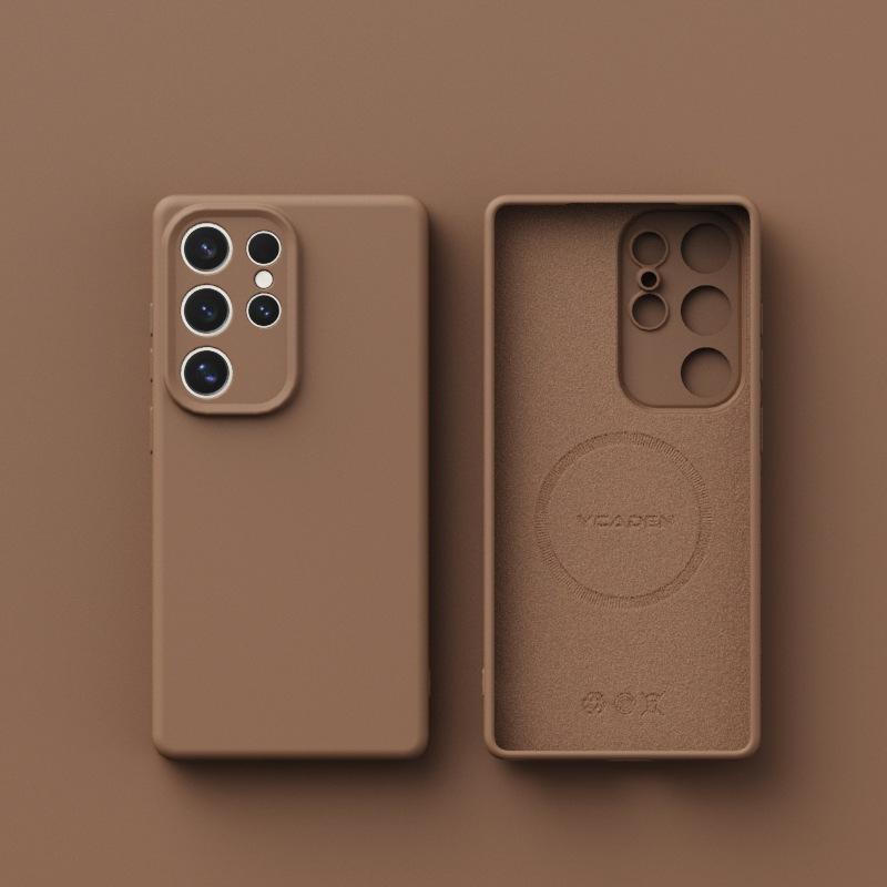 New Samsung S25ulta Liquid Silicone Suitable for S24 Soft Shell Magnetic S23u Full Inclusive Anti Fall Mobile Phone Case Simple