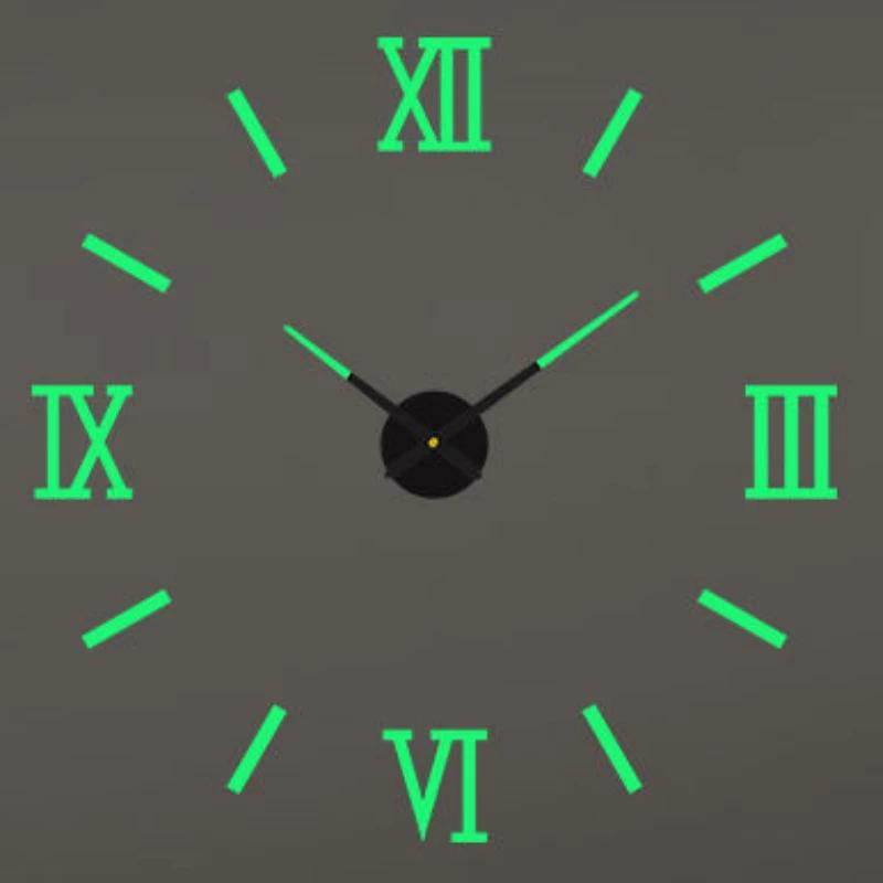 2D/3D Large Roman Numeral Acrylic Mirror Wall Clock Sticker Fashion DIY Quartz Clocks Watch Home Decoration Living Room Stickers