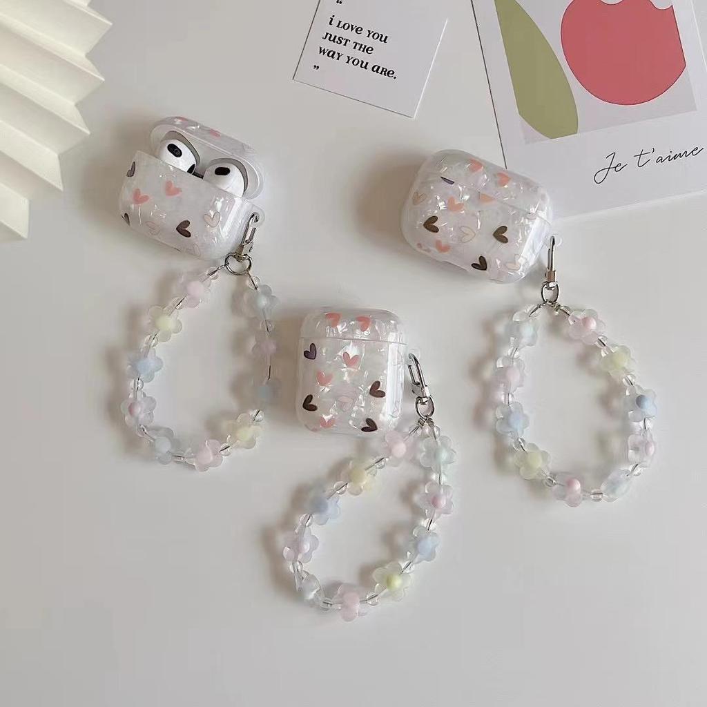 Compatible with AirPods Pro2 earphone protective case, simple shell-pattern softshell Apple 1st/2nd/3rd Gen Bluetooth pendant