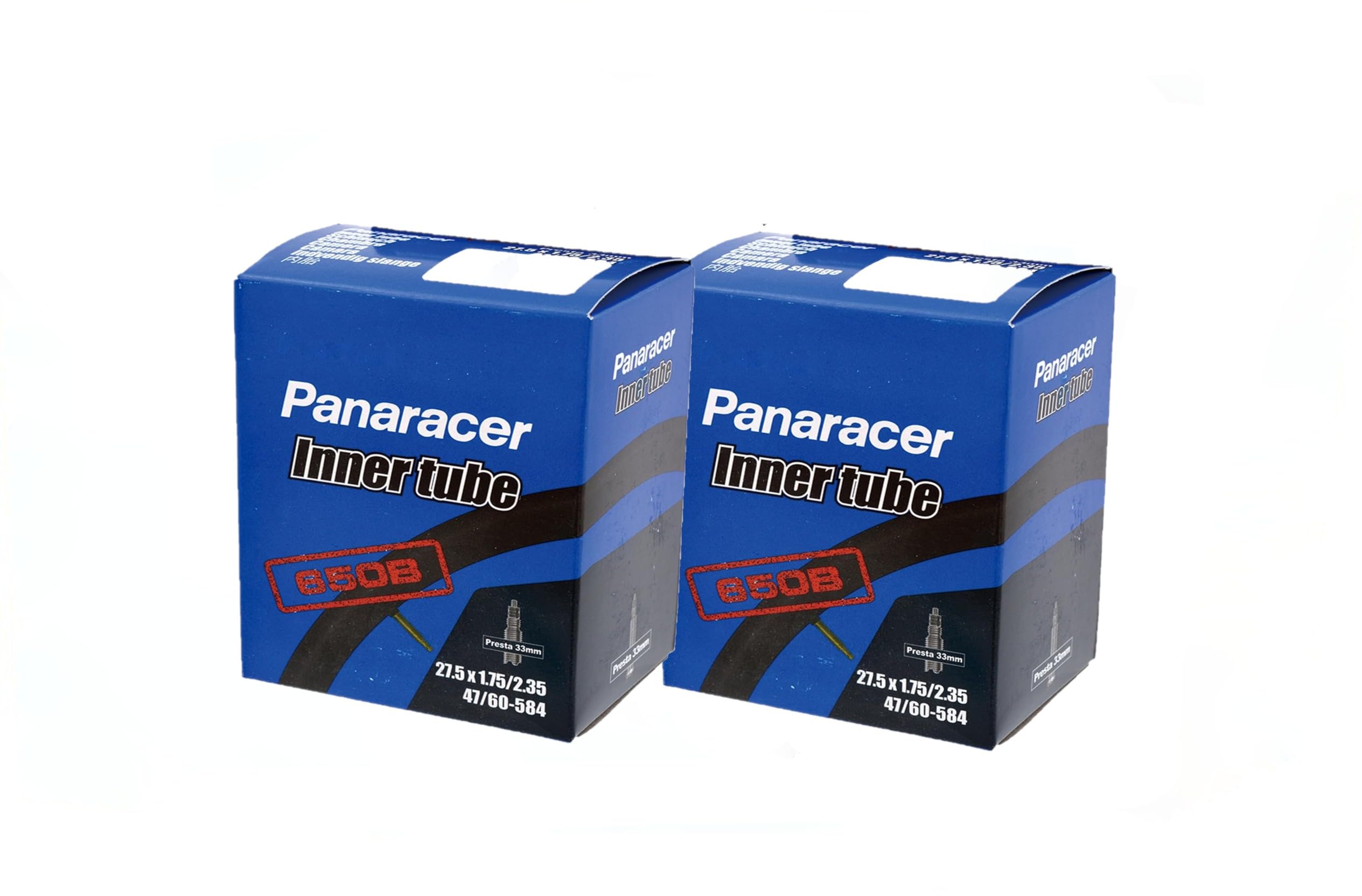 

Panaracer [Set of 2] Bicycle Inner Tubes, 27.5 x 1.75-2.35, Presta, 33mm Valve Length, Boxed