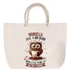 Beach Bag - PLANETEE - Manuella - Rope Handle - Large Size - Owl Pattern