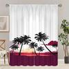 Coconut Tree Landscape Printed Curtains Pole Bag Christmas Decorations Daily Home Room Made Of Polyester