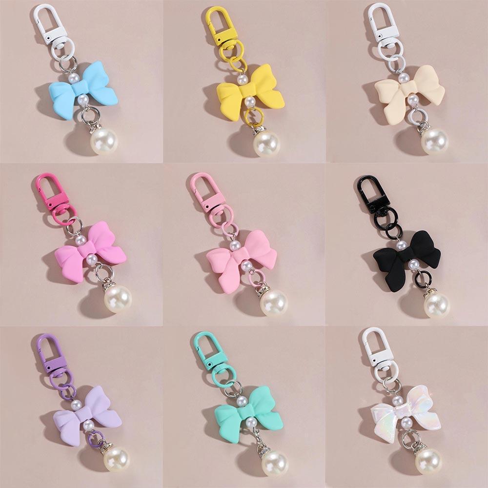 Candy Color Candy Color Bow Knot Pendant Pendant Imitation Bow Keychain Bow Knot Keyring  Keychain