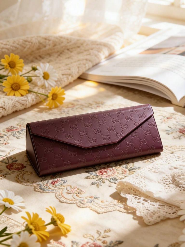 Gucci GG Embossed Leather Glasses Case