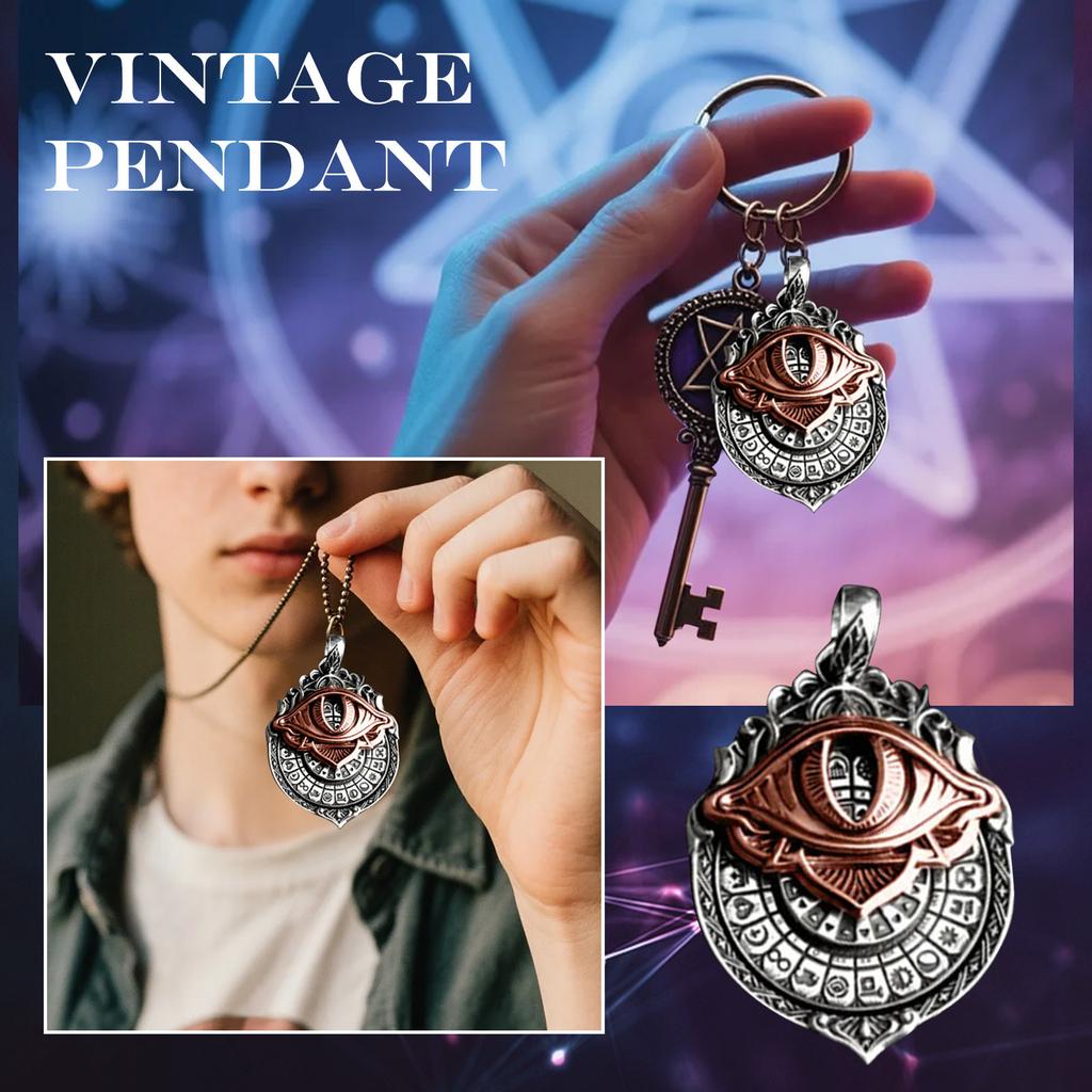Pendant - All-Seeing Eye Necklace, Card Pendant, Mystic Divination Jewelry, Spiritual Guidance, Fate Insights, Smooth Rotation