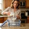 J1UL1N Airtight Food Storage Container With Removable Colander Clear Produce Keeper Drainage Basket Organizer Bins