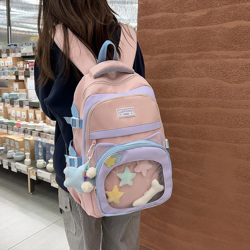 Mochila Escolar de Dibujos Animados para Mujer de Gran Capacidad para Estudiante de Secundaria