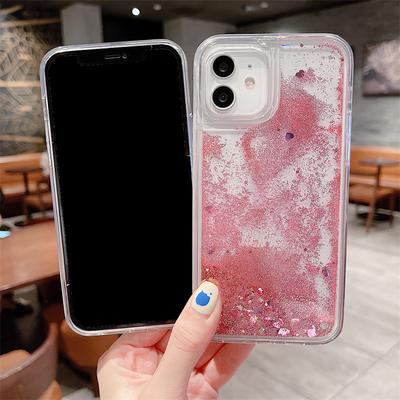 Funda Dinámica de Arena Movediza con Purpurina para iPhone 17 15 16 Pro Max Funda Arena Movediza Lentejuelas Corazones de Amor Estrellas Líquido Suave Carcasa de Teléfono