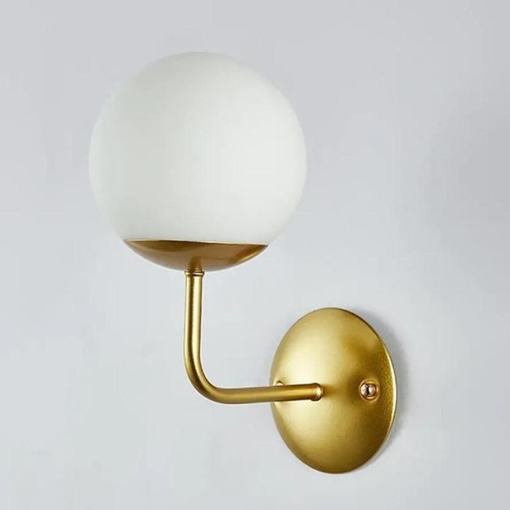European style glass ball bedside wall lamp gold black swing arm wall lamp bedside room bedroom living room wall decoration art