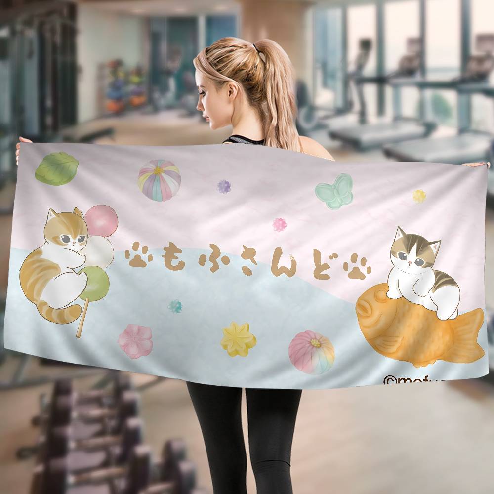 

Funny Cat Mofusand Big Microfiber Beach Towels Quick Dry Towel Sand Beach Towels Pool Towel For Travel Swim Pool Yoga W30*H60(CM)