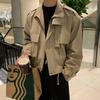 Men's Korean Style Loose Fit Lapel Jacket - Retro Two-Piece Workwear for Spring/Autumn