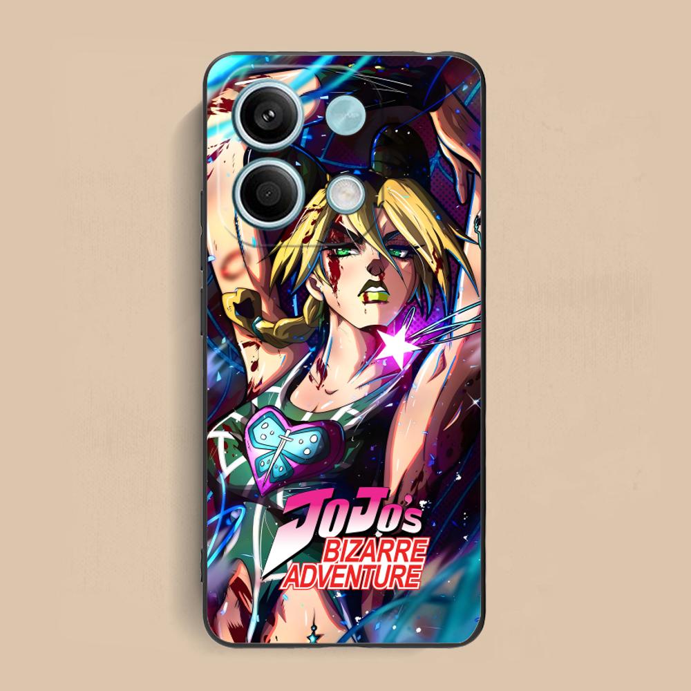 JOJO Jolyne Kujo Phone Case for Xiaomi Redmi Note 14 13 12 11 10 9 S A Pro Plus Lite 5G Black Smartphone Cover Cellphones
