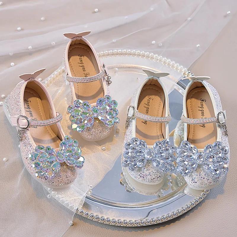 2024 Children Leather Shoes for Girls Autumn New Fashion Korean Style Soft Sole Anti-slippery Versatile Chic Princess Dress Shoe