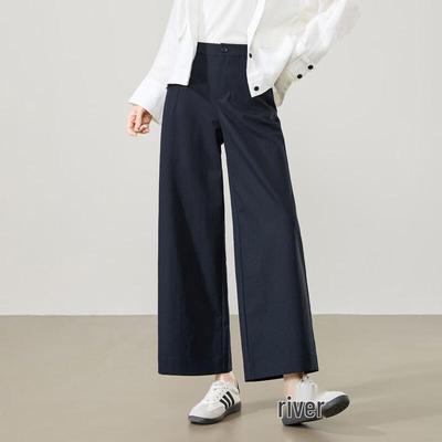 ESE-Y Women's Lightweight Cropped Wide-Leg Casual Pants