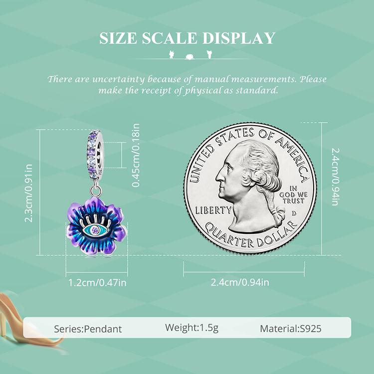 WOSTU 925 Sterling Silver Devil Flower Hanging Charm Grotesque Bee & Fish Hanging Bead Fit DIY Making Women Bracelet & Bangle Jewelry