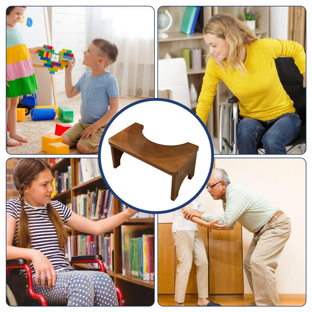 Toilet Stool Wooden Toilet Stool Seat Ergonomic Potty Step for Adults Elderly Children Home Bathroom Shower Camping Travel