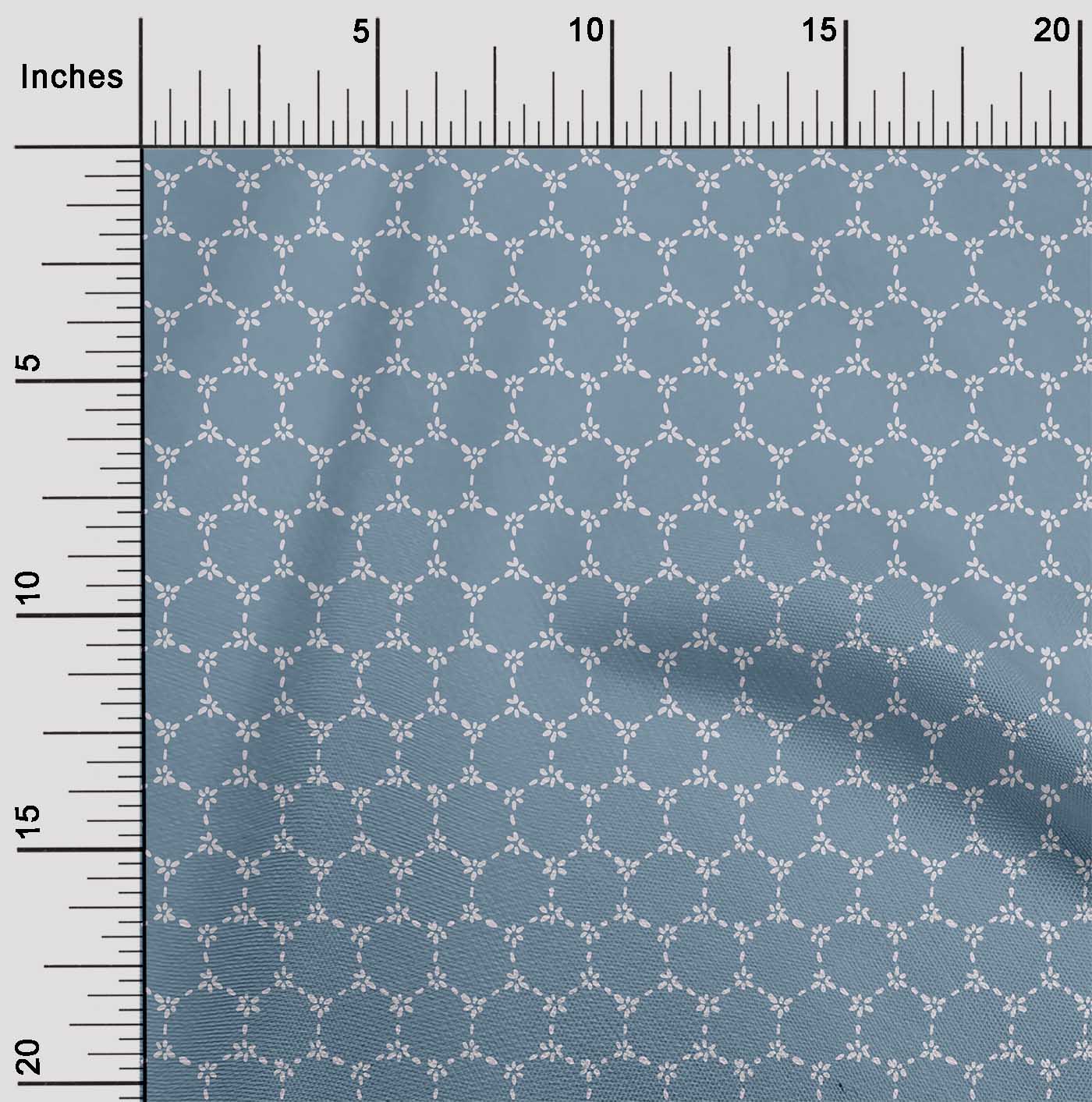 

oneOone Cotton Flex Fabric Honeycomb Geometric Sashiko Print Sewing Fabric BTY 40 Inch 42 Inch Wide - Viscose Chiffon небо синє кольору