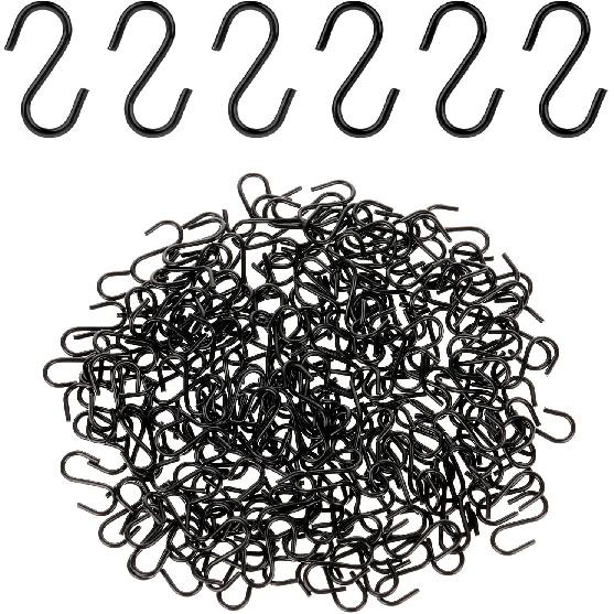 100 Pcs Mini S Shaped Hooks - 1/2 Inch Craft Hanging Hooks for DIY Jewelry Key Chain Connectors (Silver)