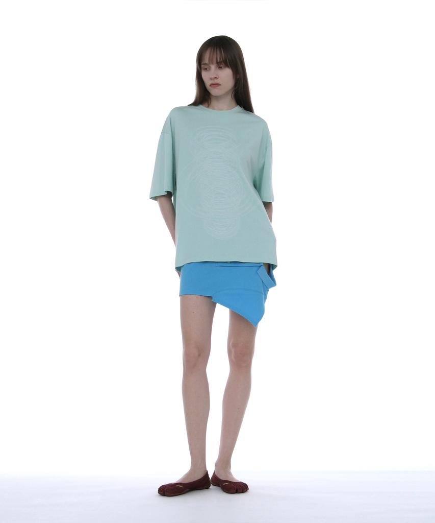 PARTIMENTO WOMEN Geometric Parts Printed Tee_Emerald