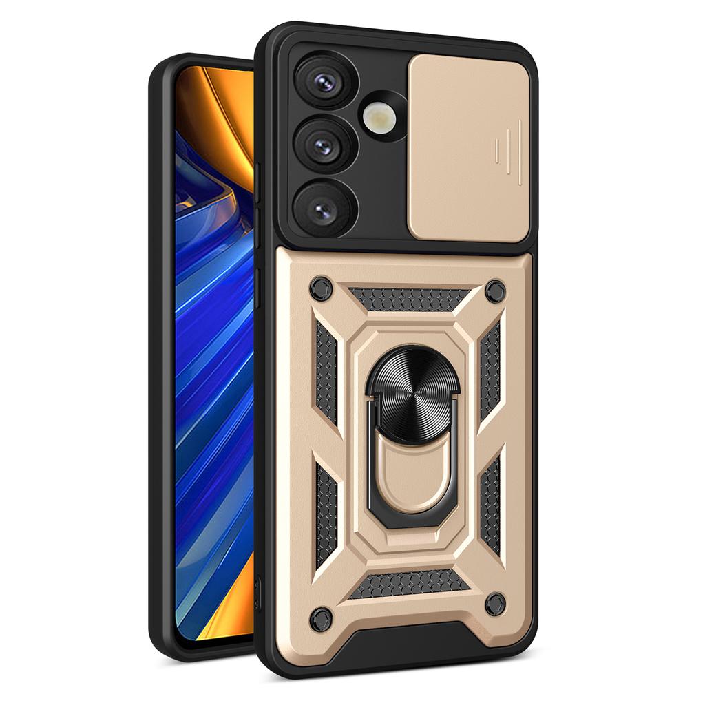 AMORUS For Samsung Galaxy S25+ Case Kickstand PC+TPU Phone Cover with Camera Lens Slider