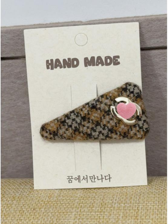 Korean Style Plaid & Leopard Print Large Triangle Snap Hair Clip (2026 Design)
