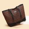 Large-capacity Commuter Minimalist Tote Bag for Ladies, Retro Patchwork Shoulder Bag