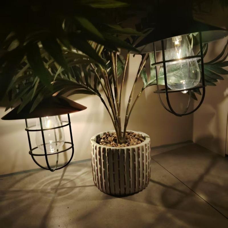 Solar Lantern Lamp Outdoor Waterproof Hanging Lamp Portable Vintage Solar Lights For Garden Yard Patio Xmas Party Decor Lighting