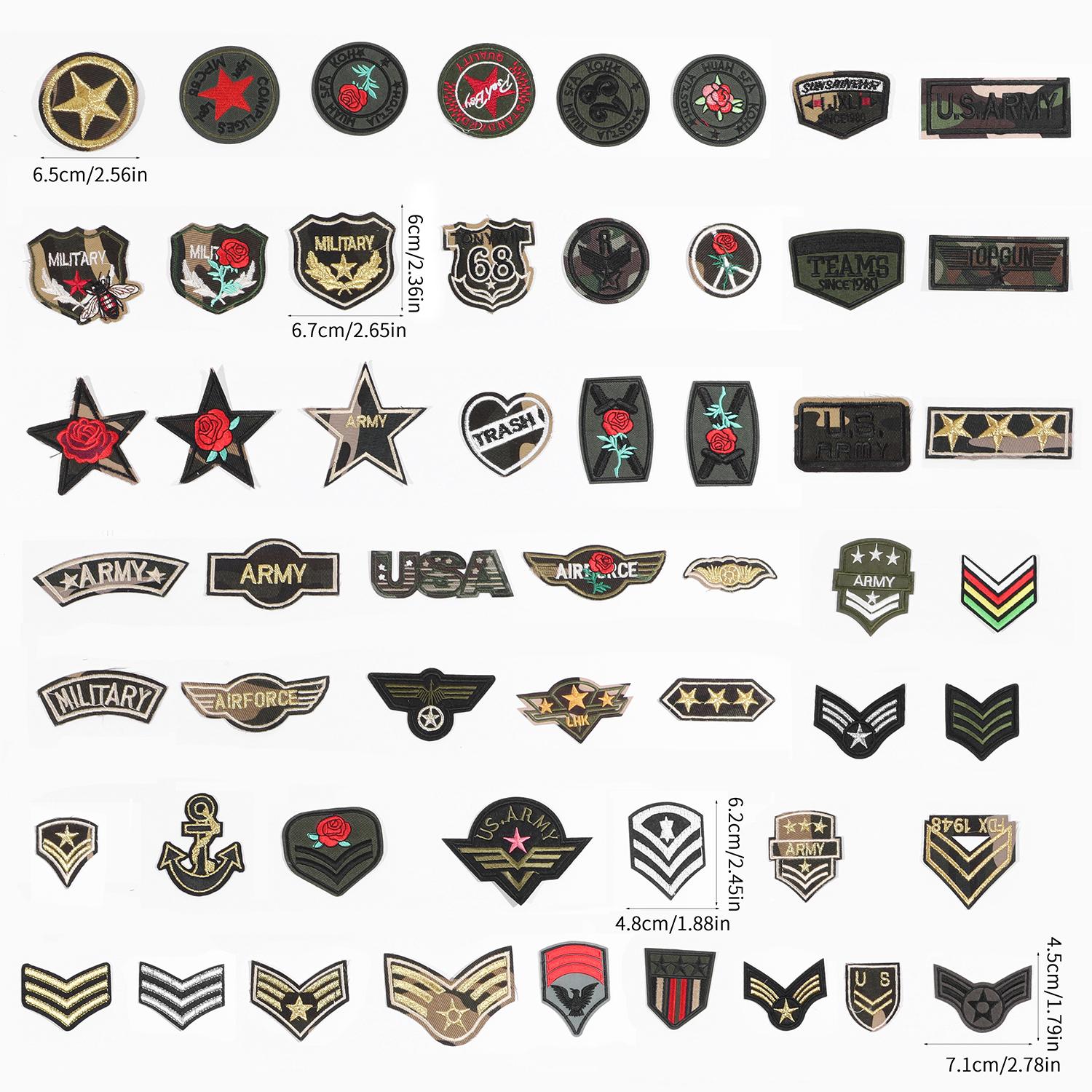 

50Pcs Random Morale Patch Bundle, Full Embroidery Loop and Hook Patches Set for Caps, Bags, Backpacks, Vest, Gears Etc