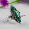Handmade Sterling Silver Turquoise Multi Stone Boho Ring