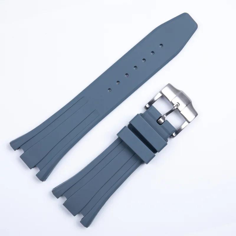 Silicone Watch Strap for AP Royal Oak Offshore Sports Waterproof Sweat-Proof Rubber Watchband Men's 27mm 28mm Double Concave