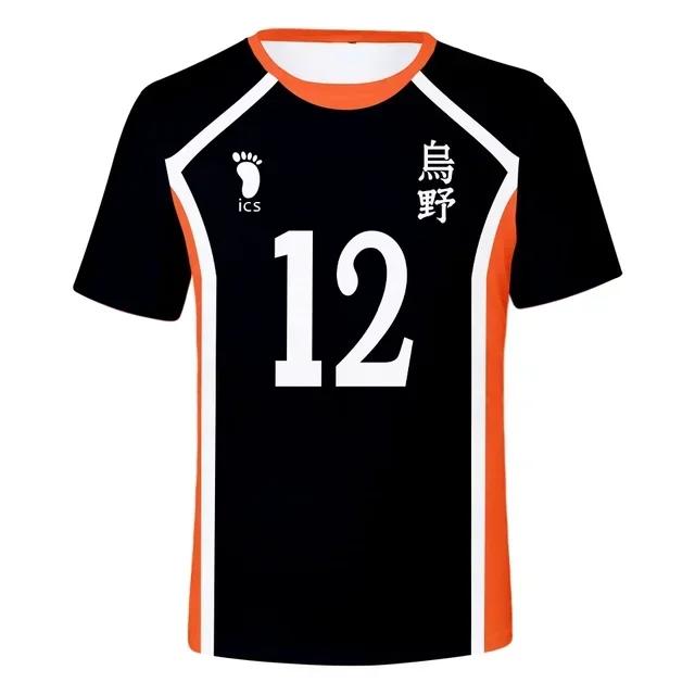 T-shirt Estiva Haikyuu a Maniche Corte da Uomo Abbigliamento da Allenamento Squadra di Pallavolo Donna Casual Stampata Abbigliamento Genitore Adulto Manica Corta