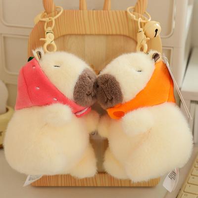 14cm Capybara Plush Toy Stuffed Animal Plushies Capibara with Persimmon Strawberry Hat Turtle Backpack Soft Doll Christmas Gifts