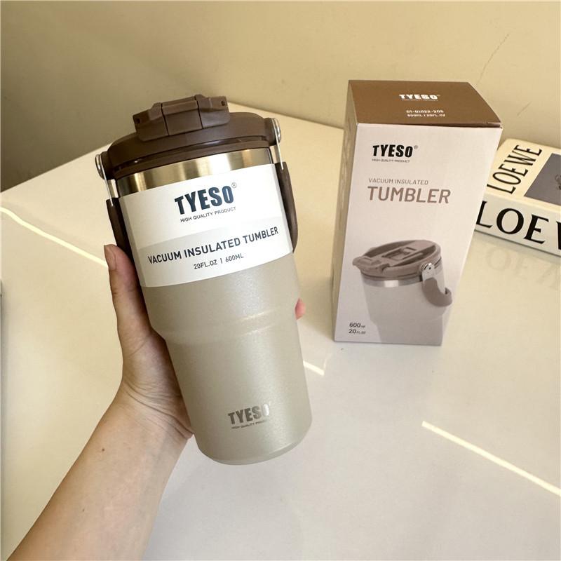 Tyeso Edelstahl Kaffeebecher Kalt und Heiß Doppelwandig Isoliert Becher Tumbler Thermo Wasserflasche Auto Reisebecher Vakuumbecher