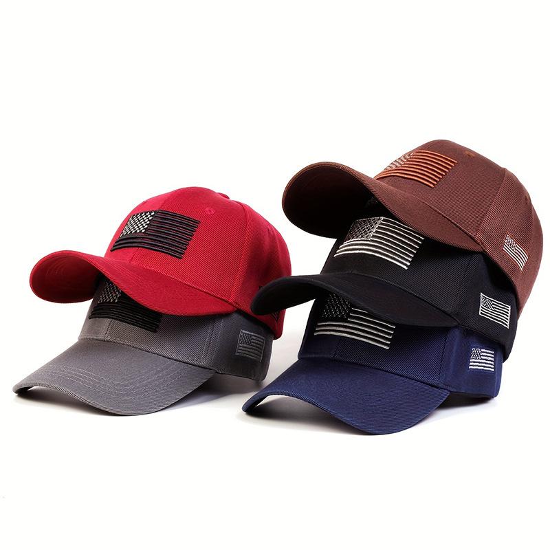 Usa Flag Embroidered Baseball Cap Men Women Adjustable Outdoor Sports Sun Hat Casual Patriotic Snapback Hat For Men Women Adult
