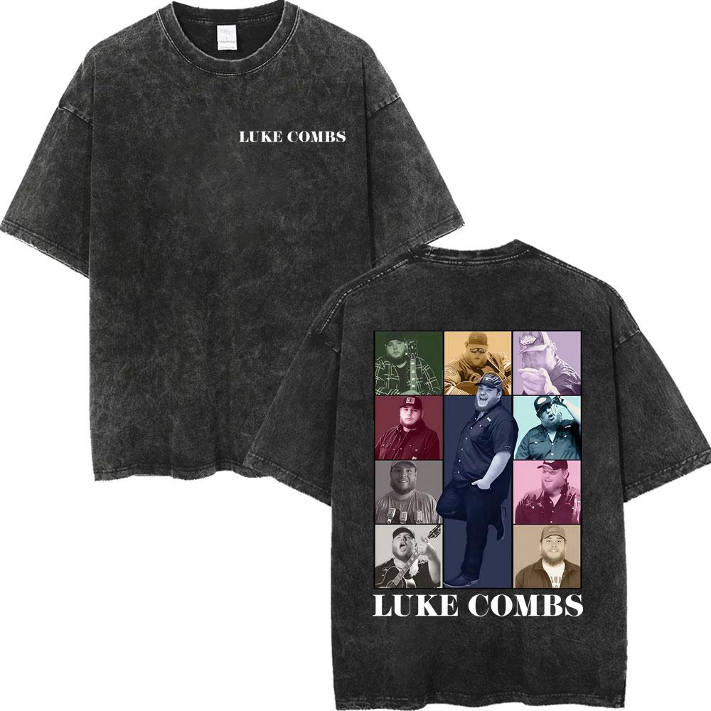 Vintage Washed Luke Combs Tour  Print Tshirt Men Women Summer Casual Fashion Tshirts High Quality Cotton Oversized T Shirt