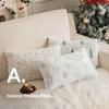 Soft Faux Rabbit Fur Throw Pillow Cover Christmas Tree Pattern White Cushion Cover 45x45cm Cozy Pillow Case