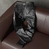 Soft Genuine Leather Motorcycle Riding Pants with Armor Pads for Men Women Winter Fall